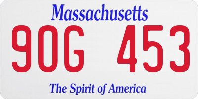 MA license plate 9OG453