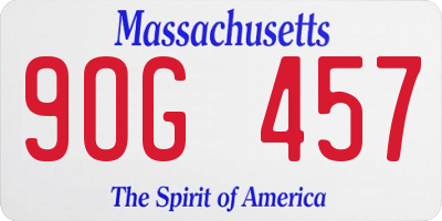 MA license plate 9OG457