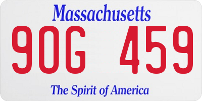 MA license plate 9OG459