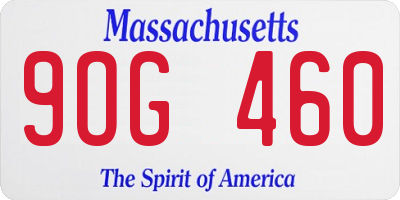 MA license plate 9OG460