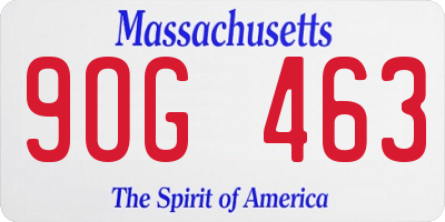 MA license plate 9OG463