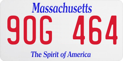 MA license plate 9OG464