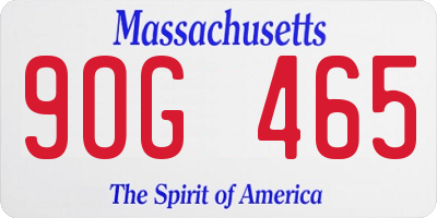 MA license plate 9OG465