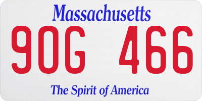 MA license plate 9OG466