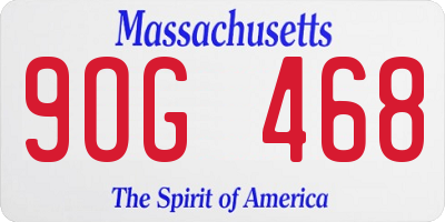 MA license plate 9OG468