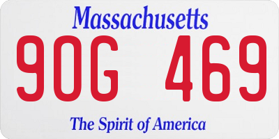 MA license plate 9OG469