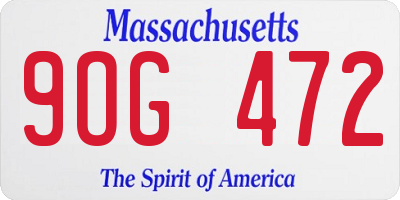 MA license plate 9OG472