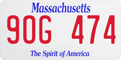 MA license plate 9OG474