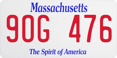MA license plate 9OG476