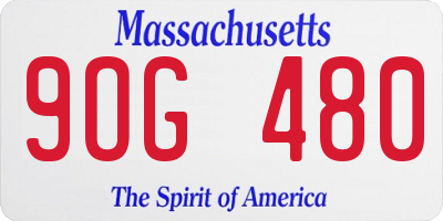 MA license plate 9OG480