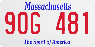 MA license plate 9OG481