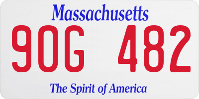 MA license plate 9OG482