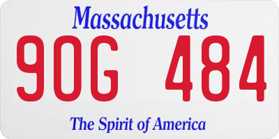 MA license plate 9OG484