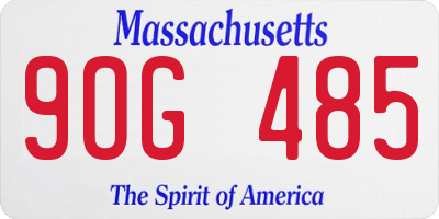 MA license plate 9OG485