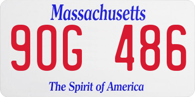 MA license plate 9OG486