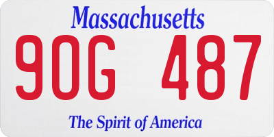 MA license plate 9OG487