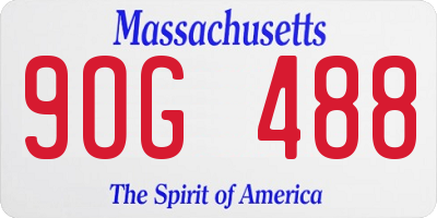 MA license plate 9OG488