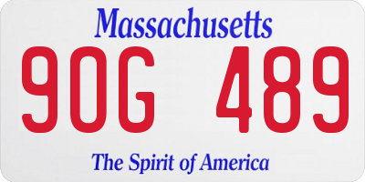 MA license plate 9OG489