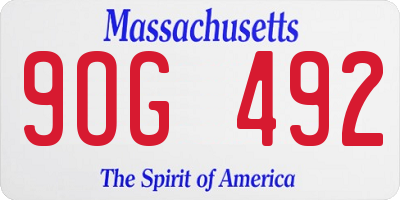 MA license plate 9OG492