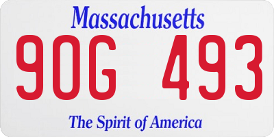 MA license plate 9OG493