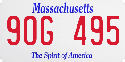 MA license plate 9OG495