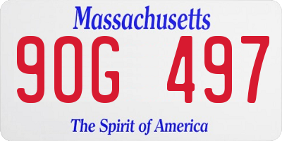 MA license plate 9OG497