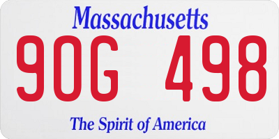 MA license plate 9OG498