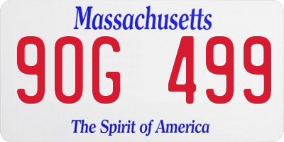 MA license plate 9OG499