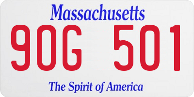 MA license plate 9OG501