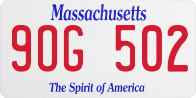MA license plate 9OG502