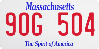 MA license plate 9OG504