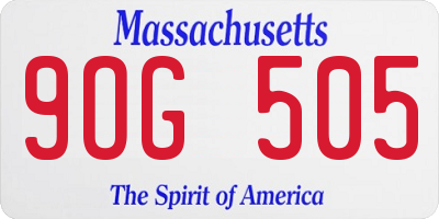 MA license plate 9OG505
