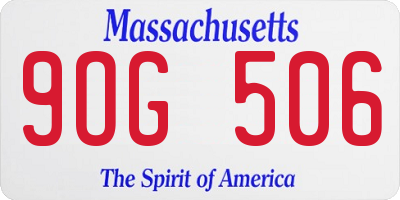MA license plate 9OG506