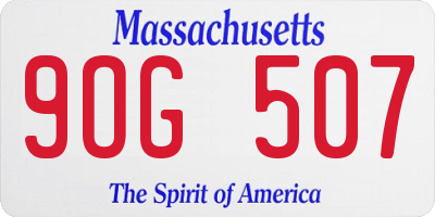 MA license plate 9OG507