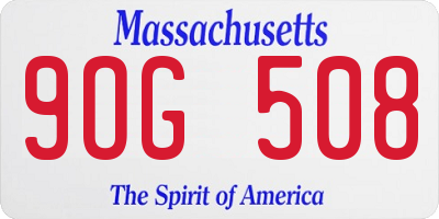 MA license plate 9OG508