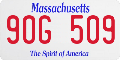 MA license plate 9OG509