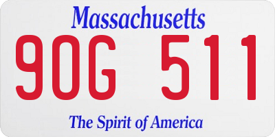 MA license plate 9OG511