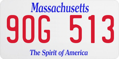 MA license plate 9OG513