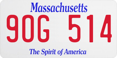 MA license plate 9OG514