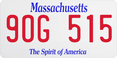 MA license plate 9OG515
