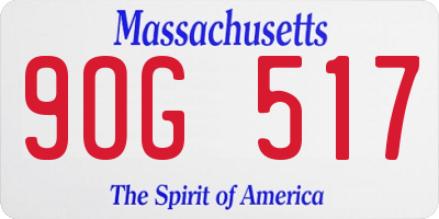 MA license plate 9OG517