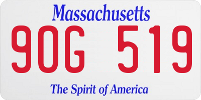 MA license plate 9OG519