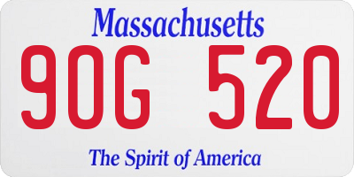 MA license plate 9OG520