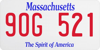 MA license plate 9OG521