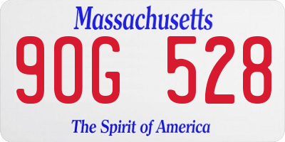 MA license plate 9OG528