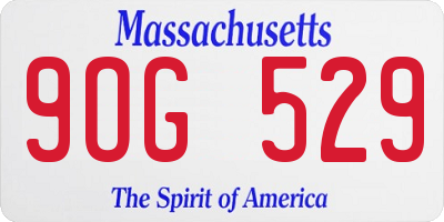 MA license plate 9OG529