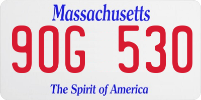 MA license plate 9OG530
