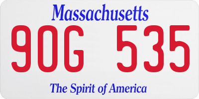 MA license plate 9OG535