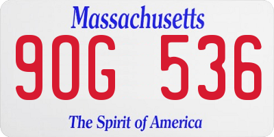 MA license plate 9OG536