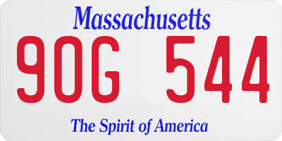 MA license plate 9OG544